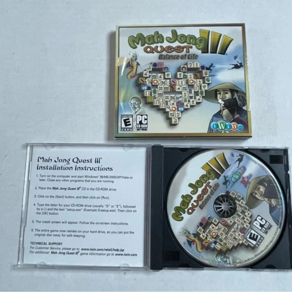 Mah Jong Quest Balance of Life III PC Games CD ROM E‎ ESRB iWin Games